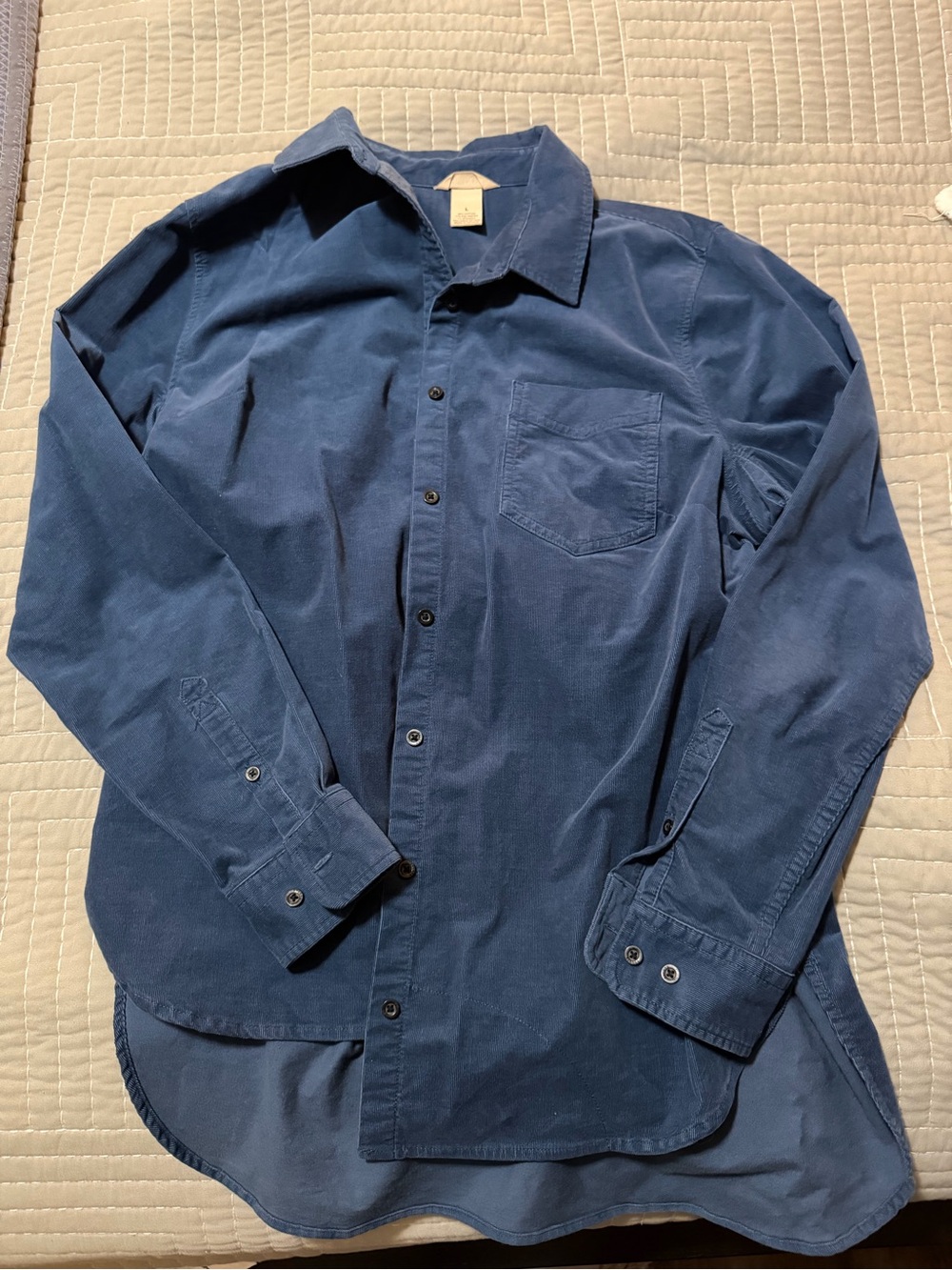 Duluth Trading Co Blue Corduroy Button-Up Shirt Women’s Corduroy